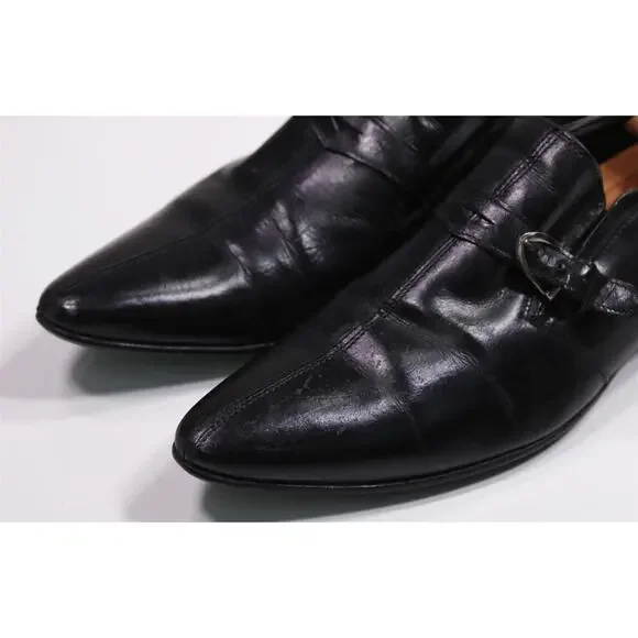 JM Weston Black Leather Point Toe Buckle Dress Shoes Eu 45  display picture 3